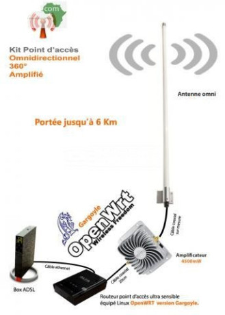 Kit wifi Outdoor Longue portée avec antenne omnidirectionnel 65